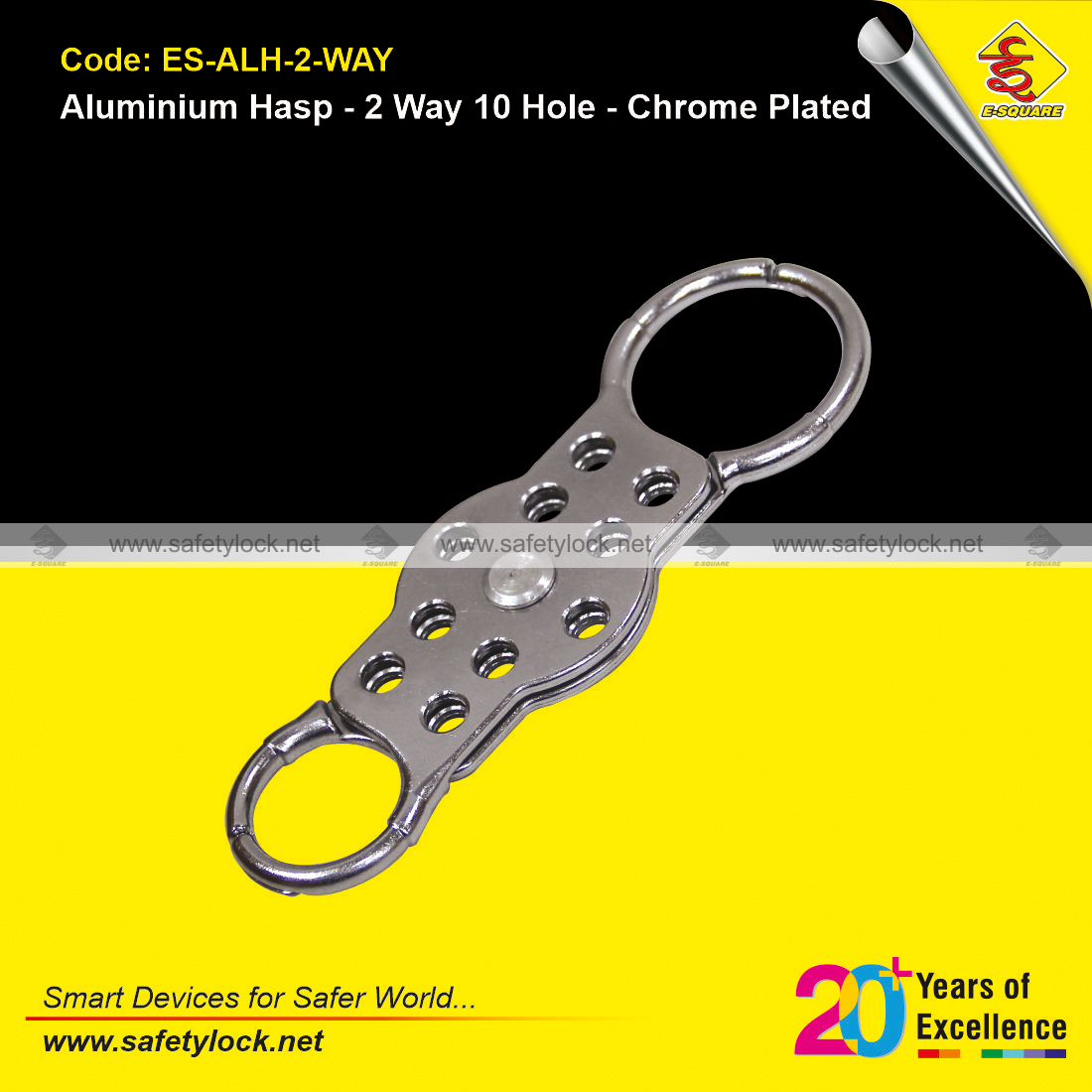 2 way aluminium lockout hasp chrome plated