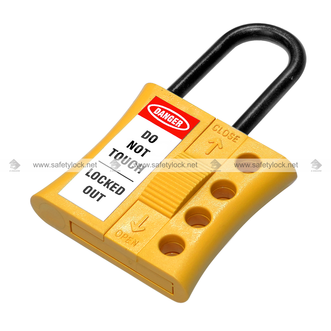 de-electric slider lockout hasp for 4 locks