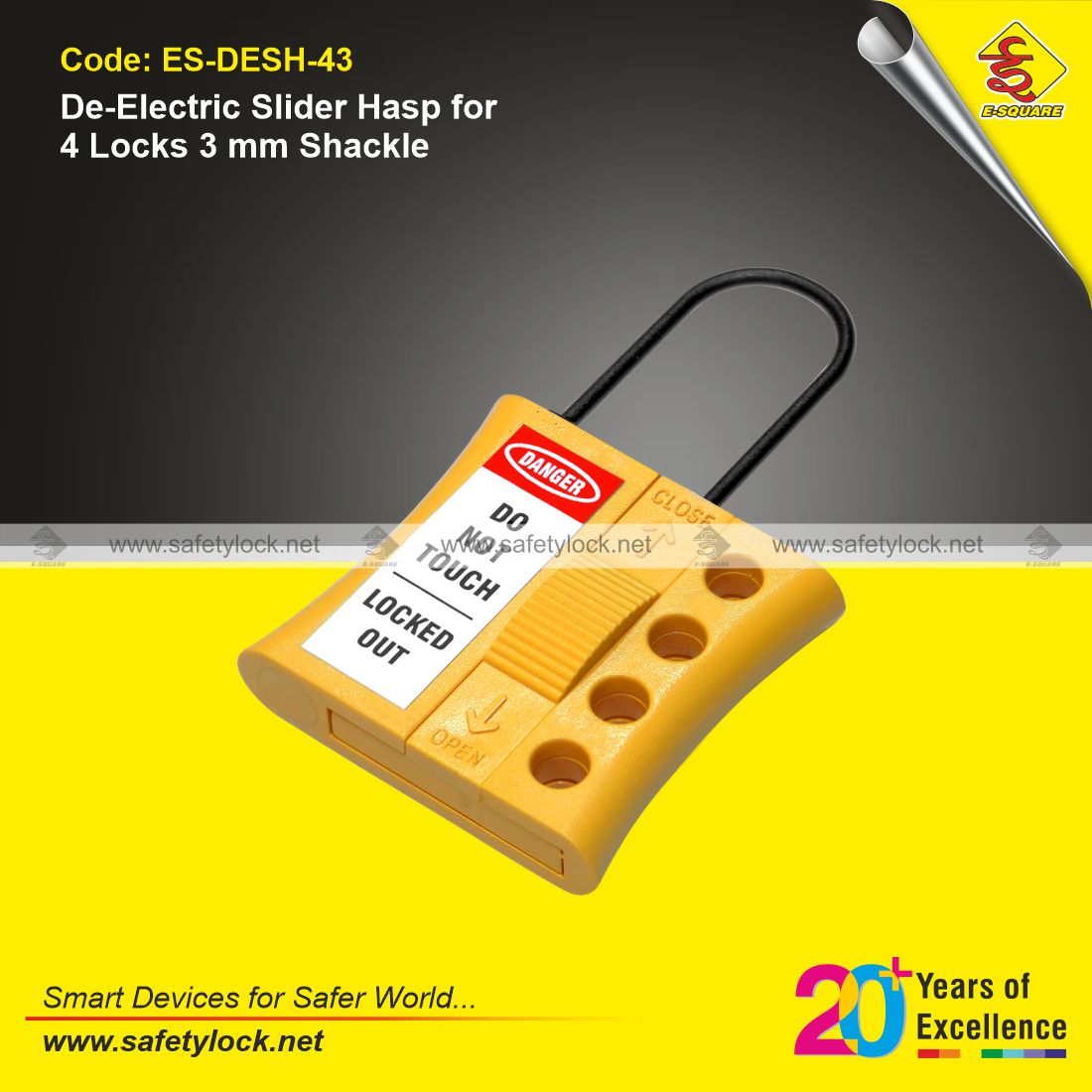 de-electric slider LOTO hasp