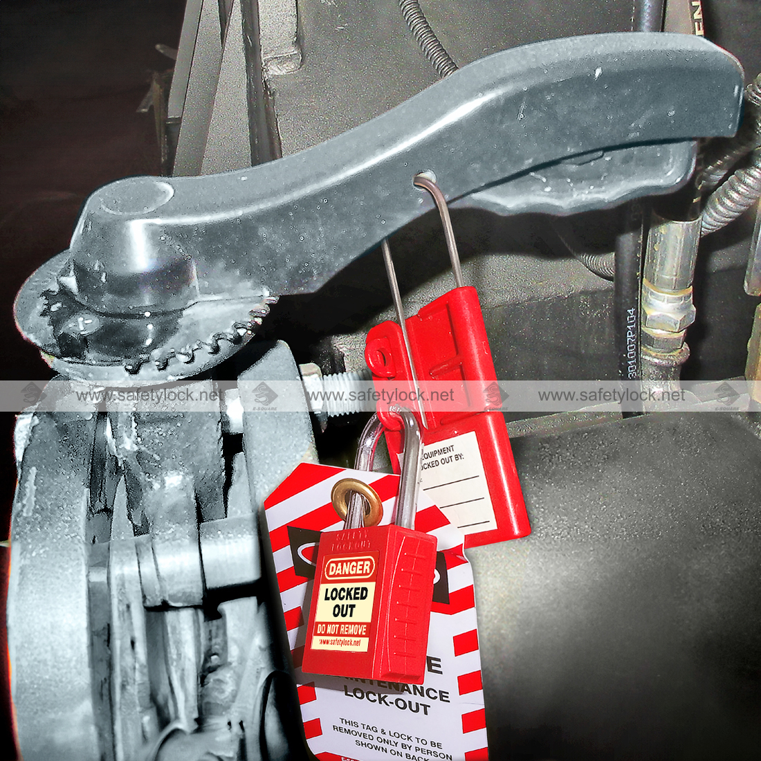 labelled lockout hasp installation