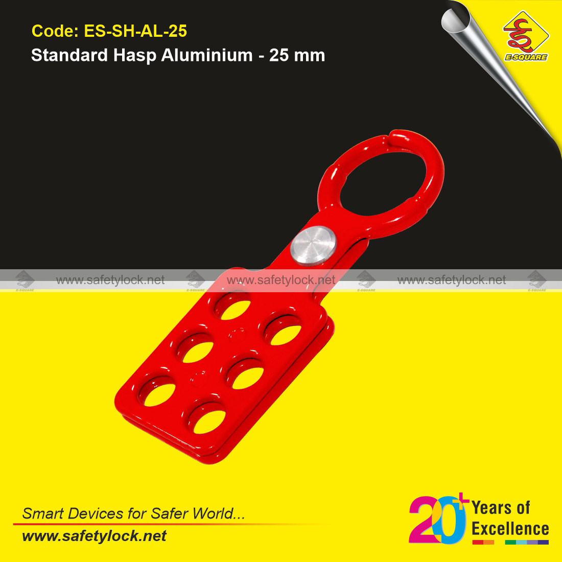 lockout hasp aluminium 25 mm jaw size