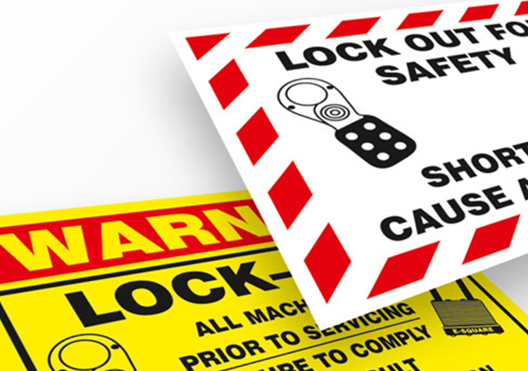 Lockout Safety Signs and Labels