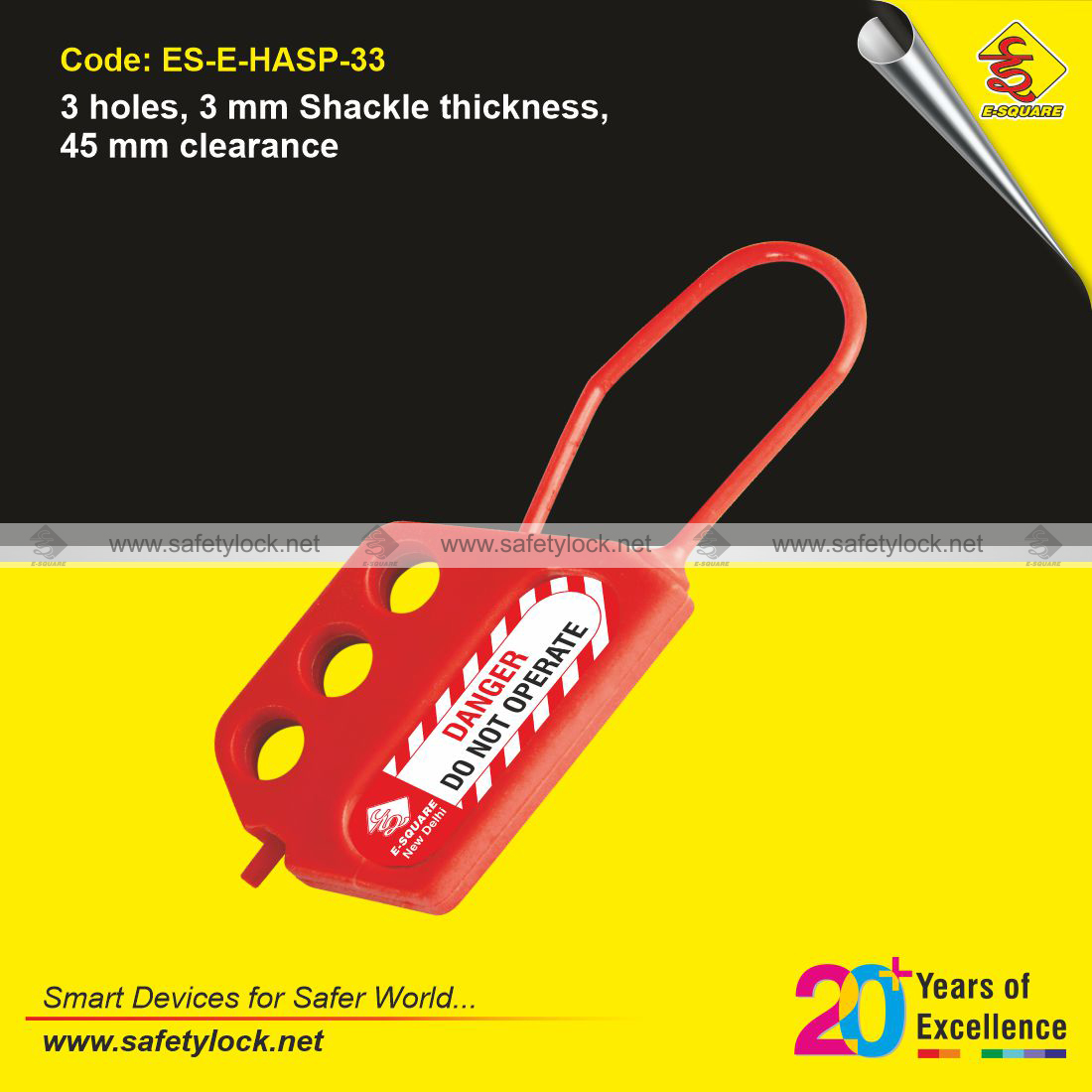 lockout tagout de-electric hasp for 3 padlocks