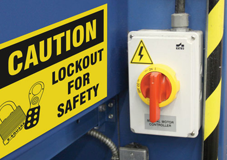 Lockout Safety Signs and Labels