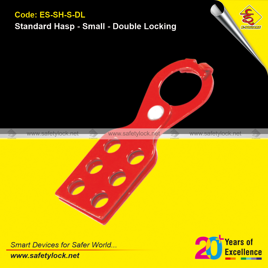 red color standard steel LOTO hasp double locking