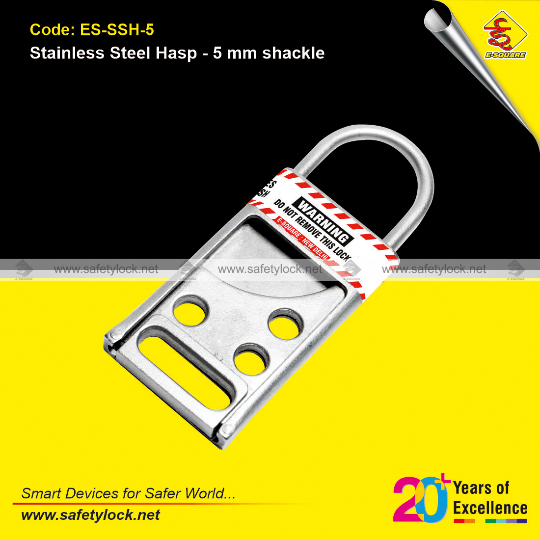 stainless steel lockout tagout hasp 5 mm shackle
