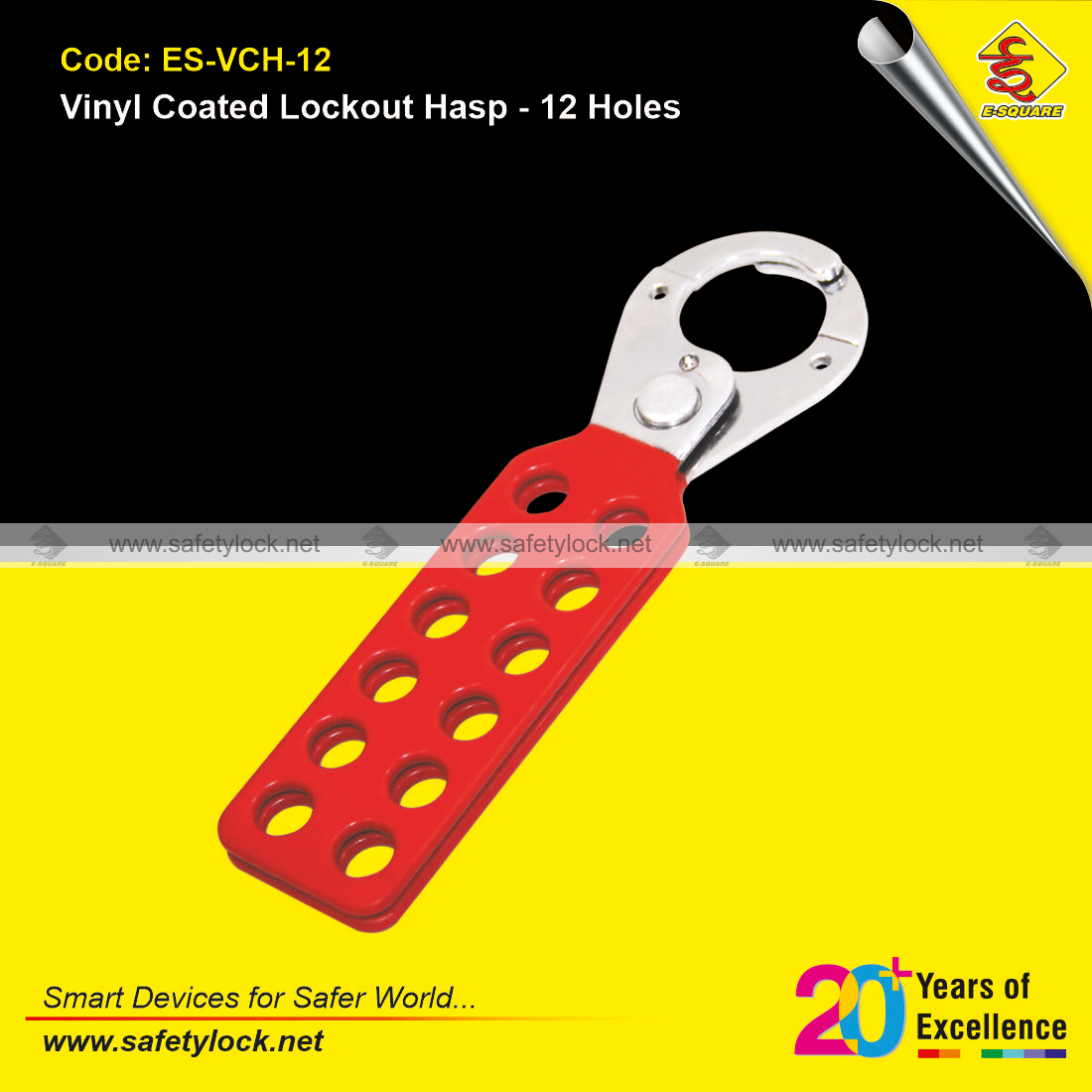 vinyl coated lockout hasp with 12 holes