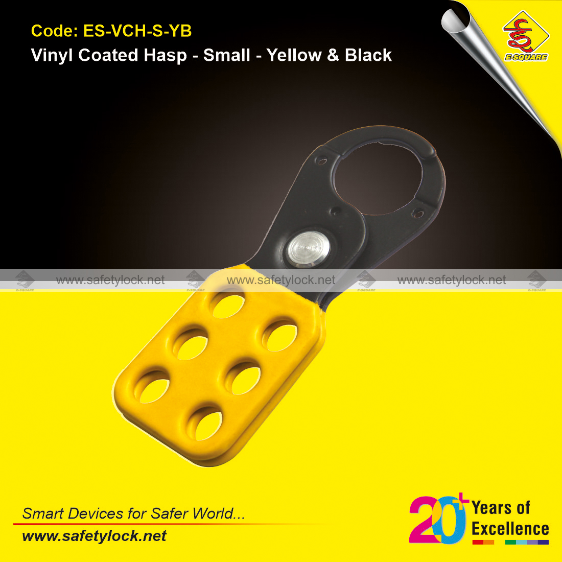 vinyl coated lockout hasp yellow and black