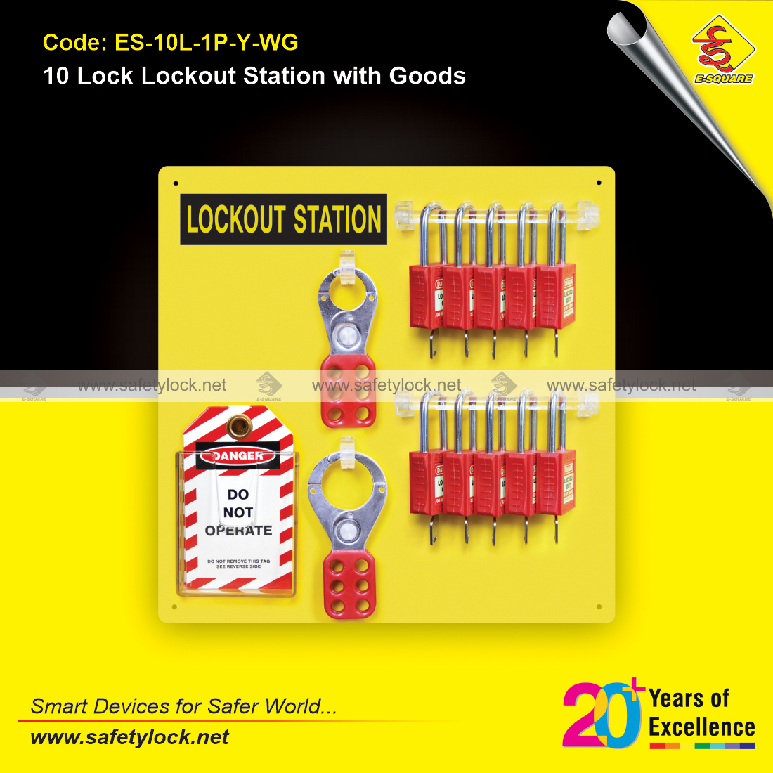 lockout station yellow color for 10 locks