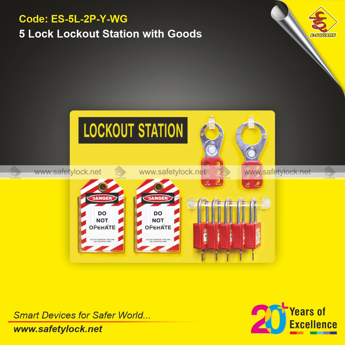 5 lock lockout station with LOTO devices