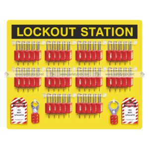 open lockout station for 50 safety padlocks