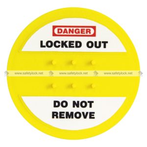 circular blocker lockout tagout device for touch buttons