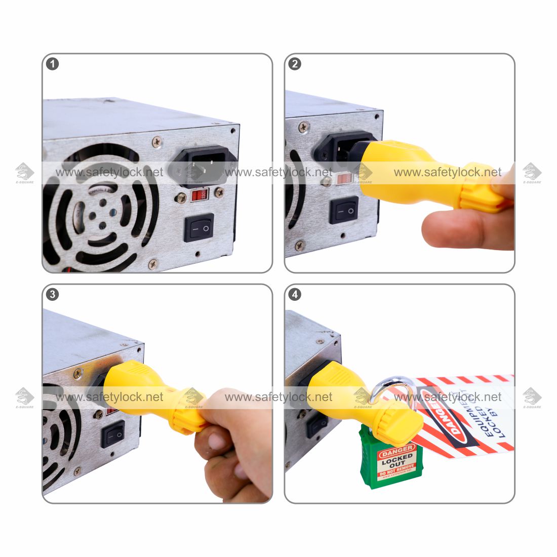 computer cord lockout device installation