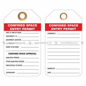 confined space entry permit approval tag
