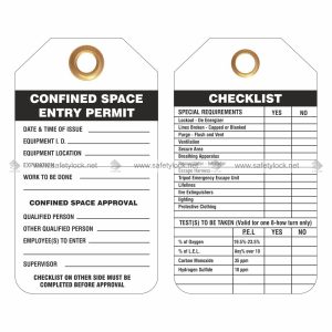 confined space entry permit tags