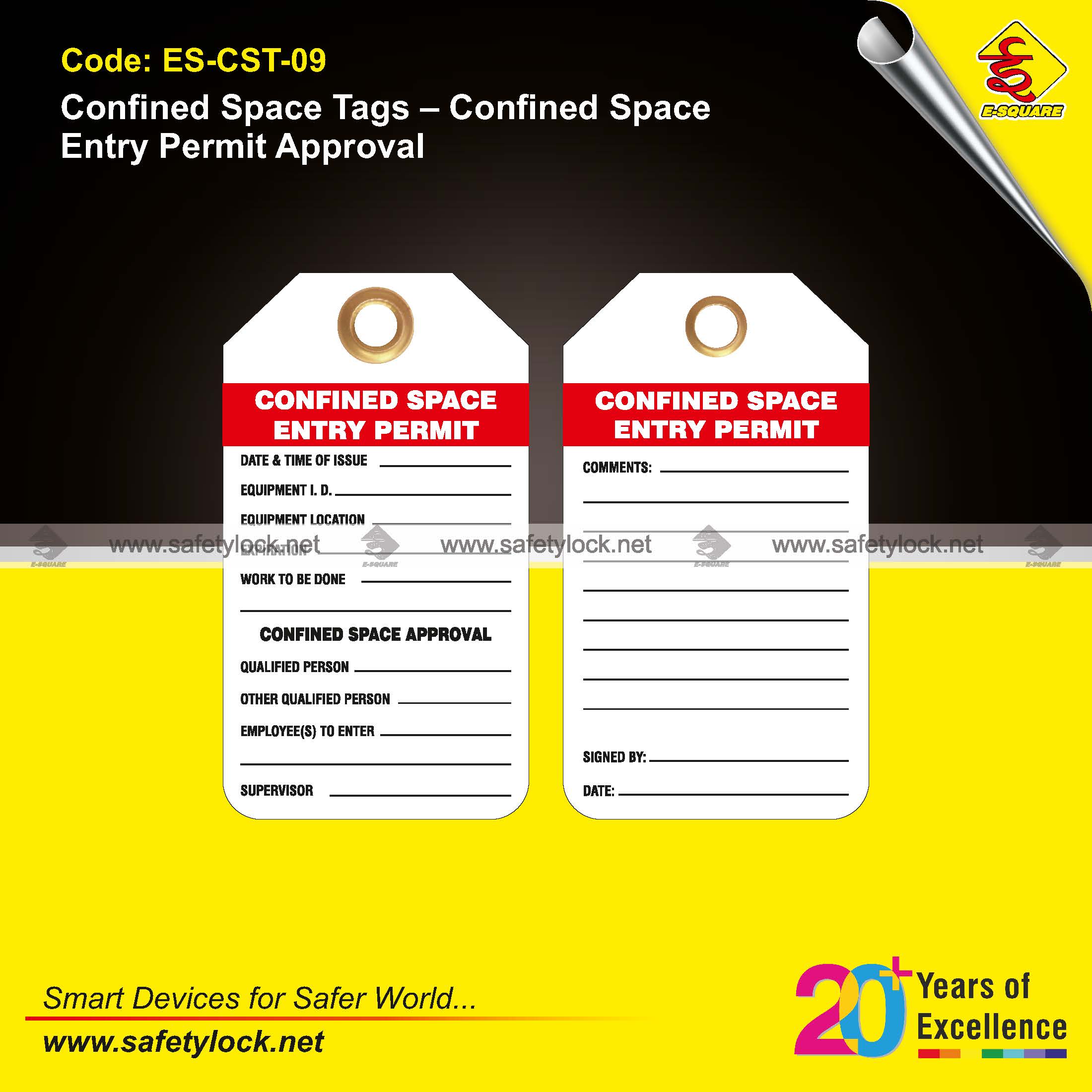 confined space entry permit tags supplier