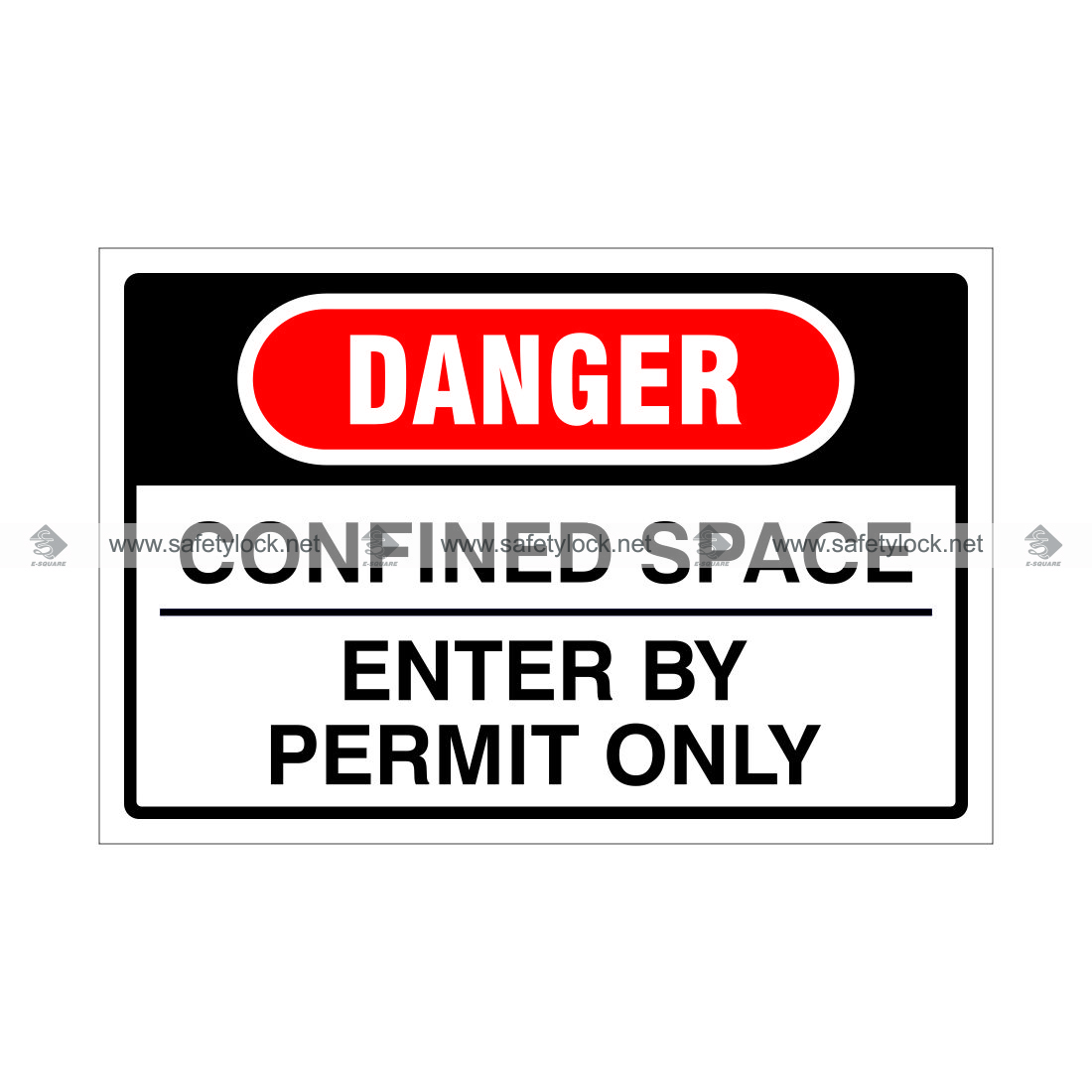 confined space lockout cover sign -danger entry by permit only