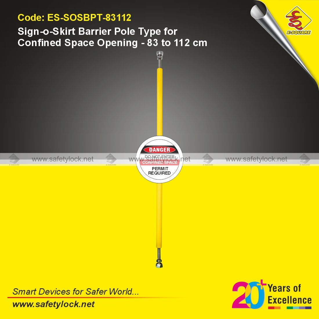 confined space pole type barrier large for safety