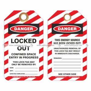 confined space tags with message confined space entry in progress