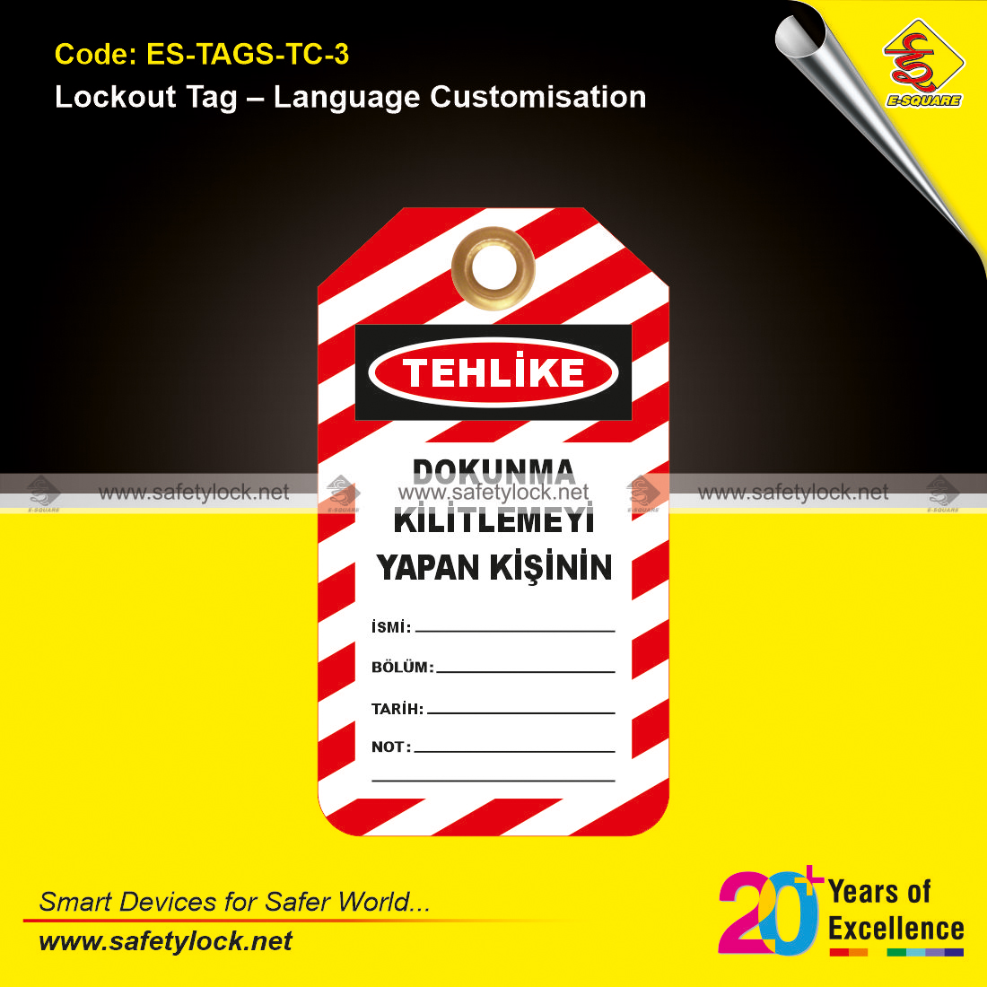 customised lockout tags - language customisation