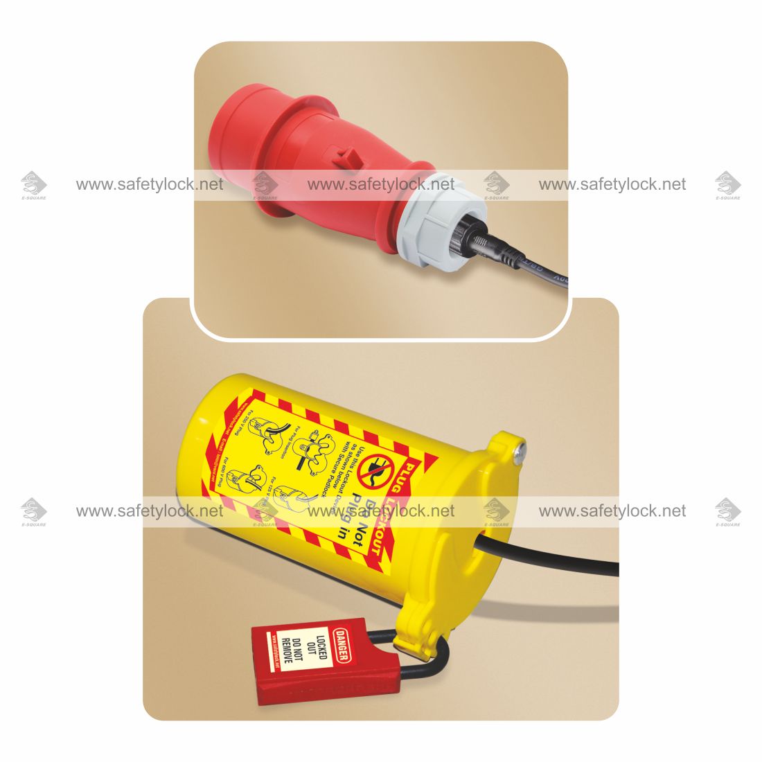 cylinder lockout device for electrical plugs