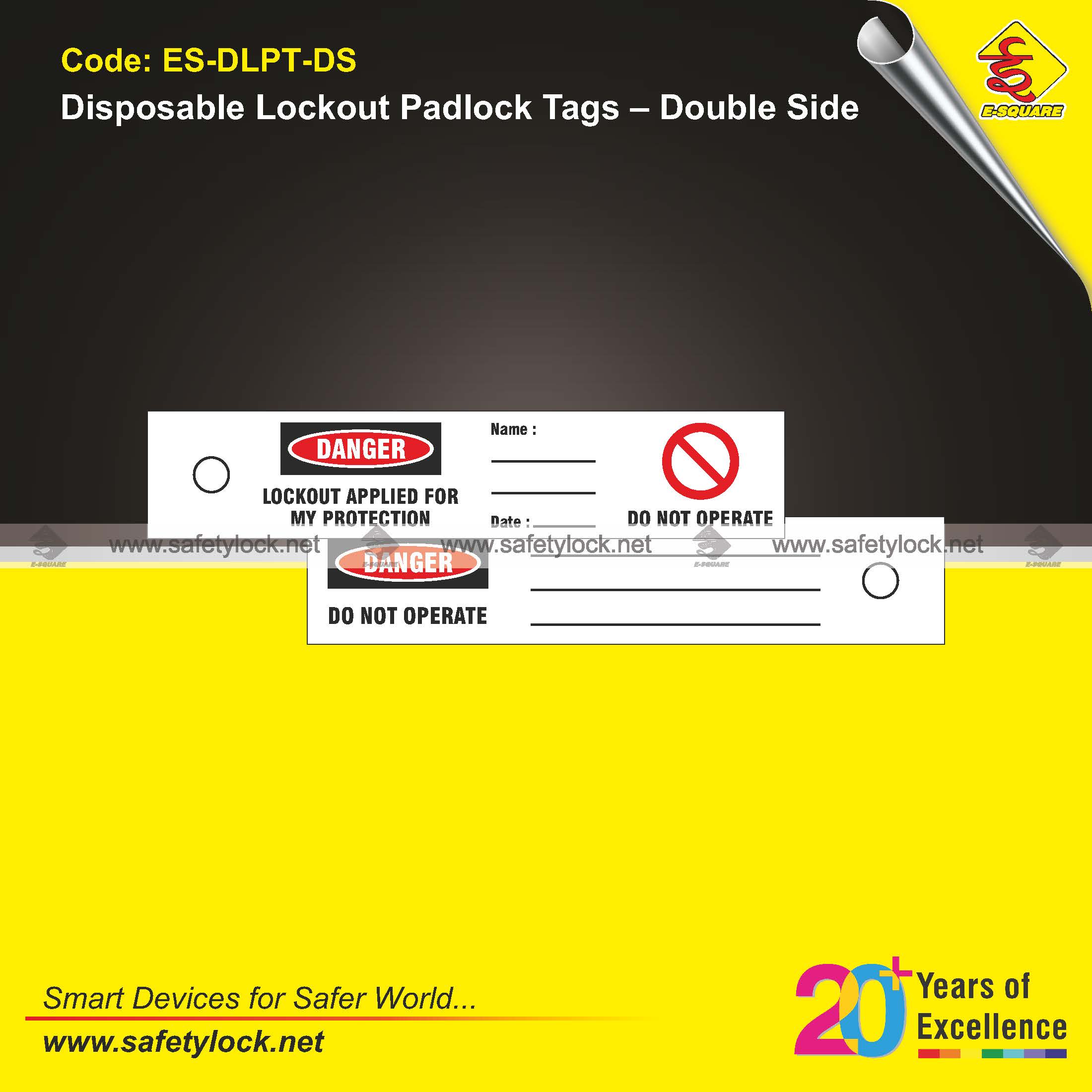 disposable lockout padlock tags double side