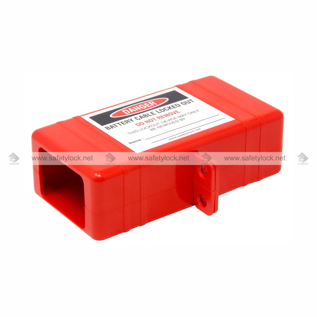 E-Square battery terminal lockout tagout device