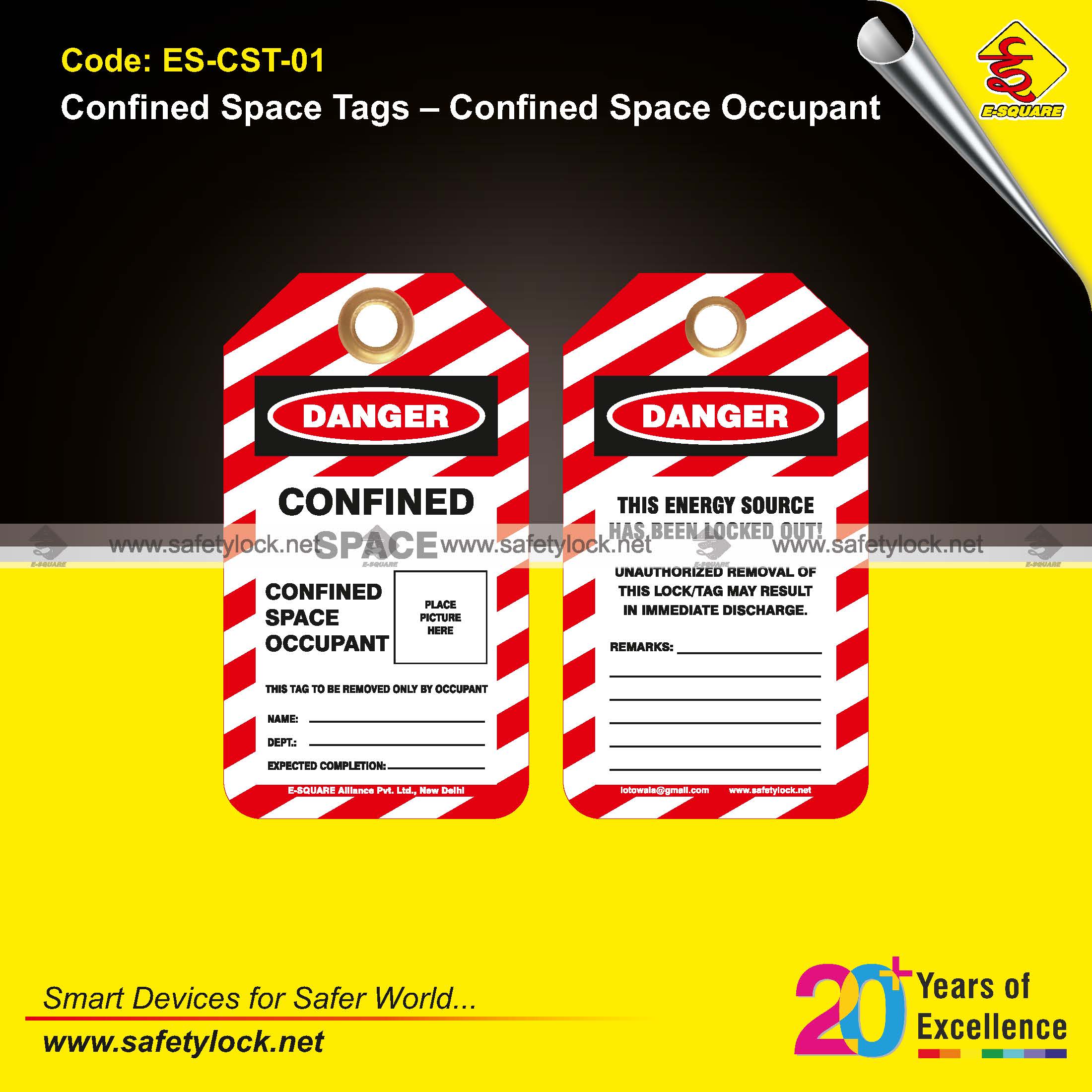E-Square confined space tags manufacturer