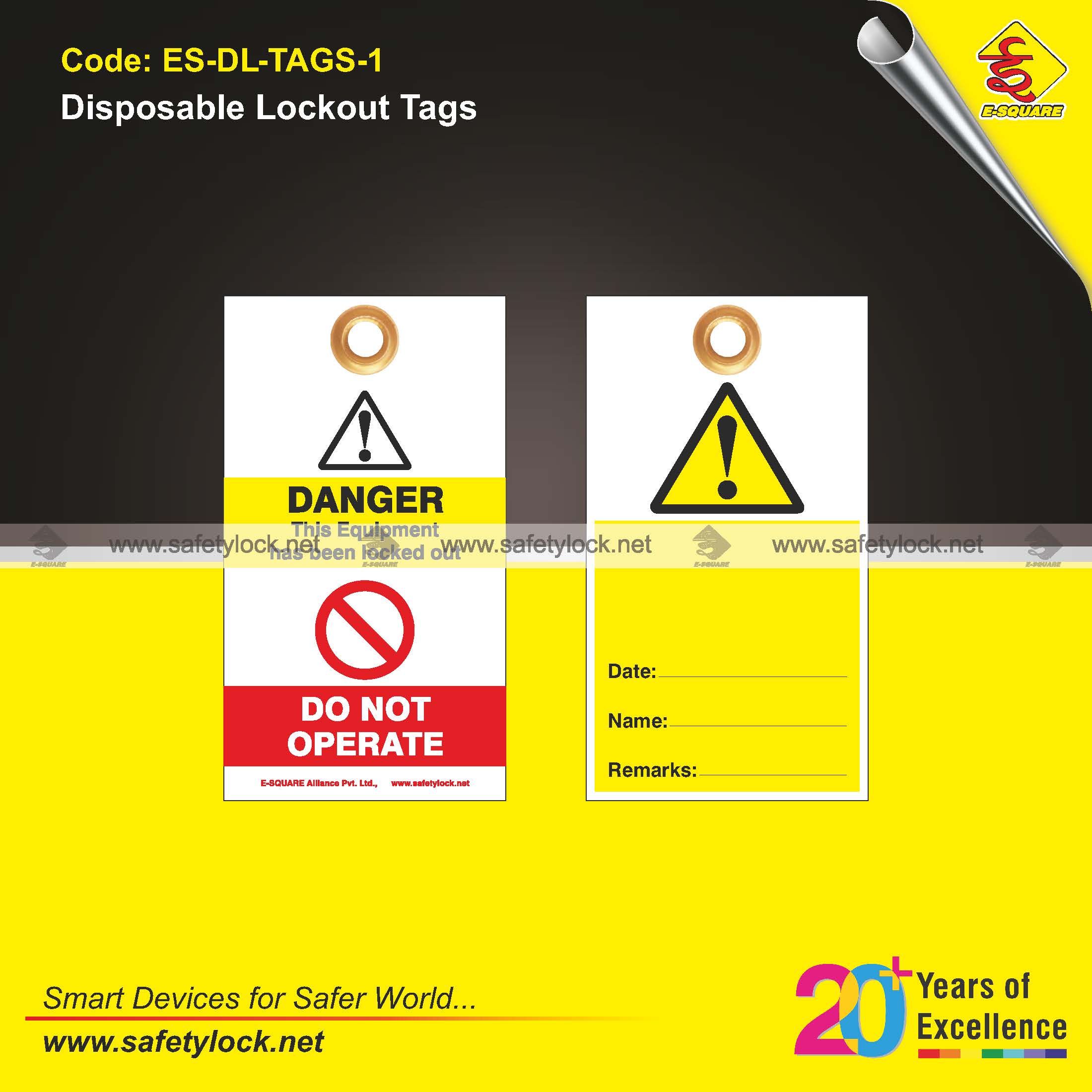 E-Square disposable lockout tags