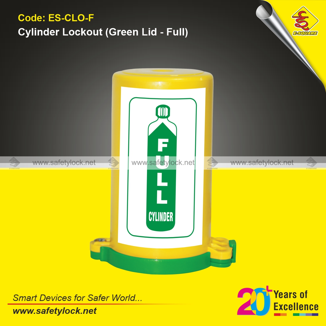 E-Square full cylinder lockout green lid