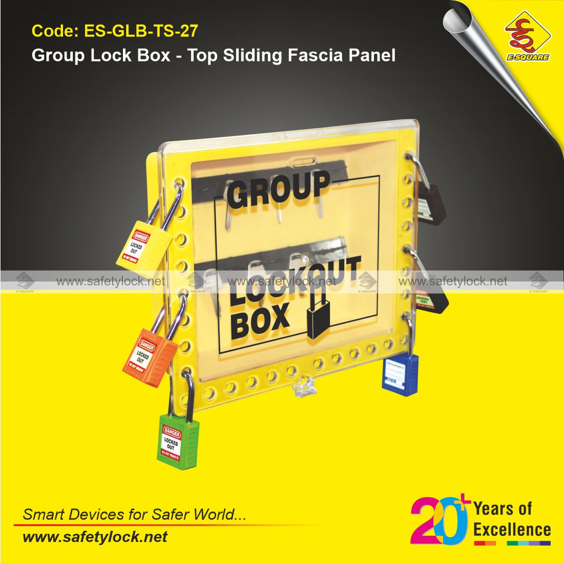 E-Square group lock box with top sliding fascia panel