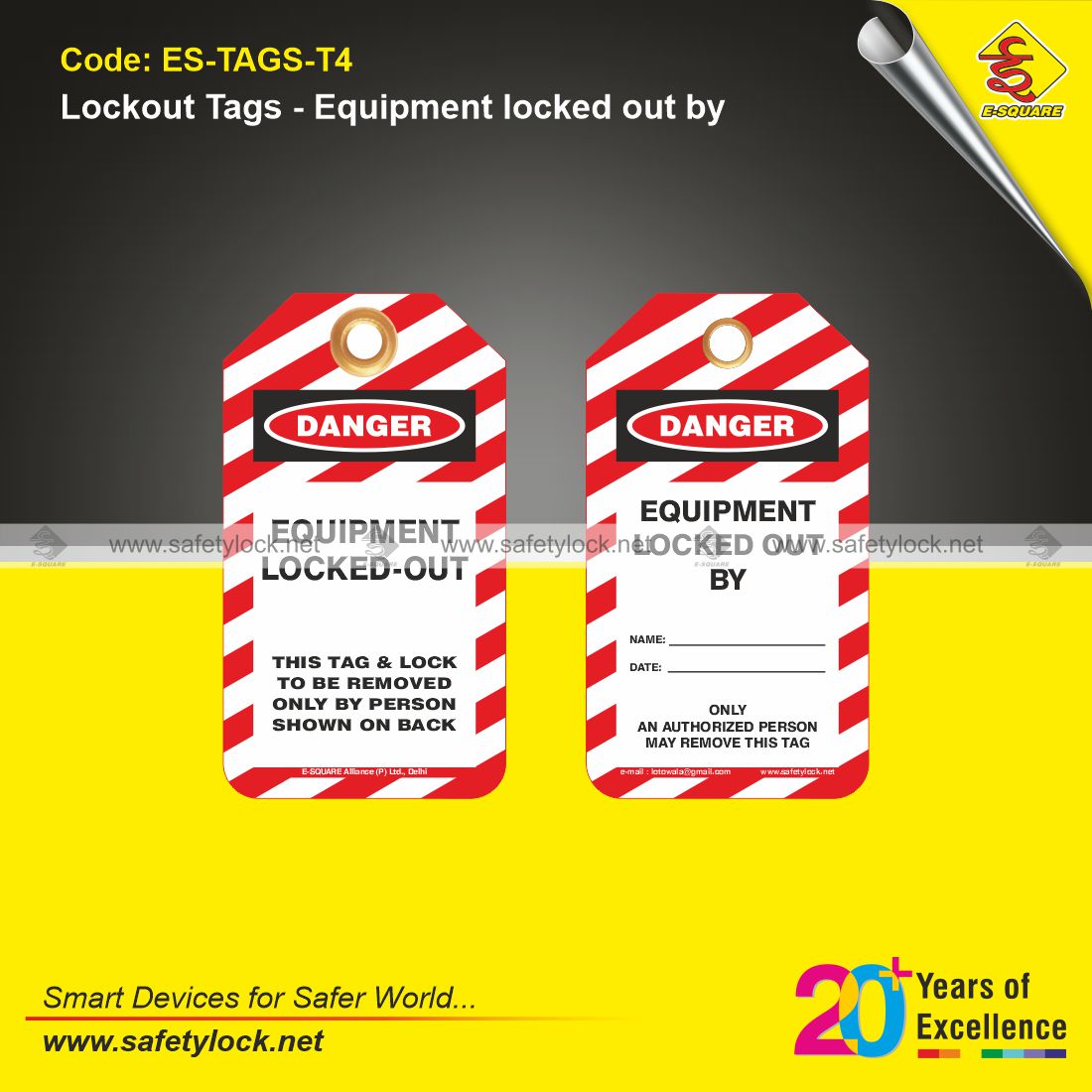 E-Square lockout safety tags supplier