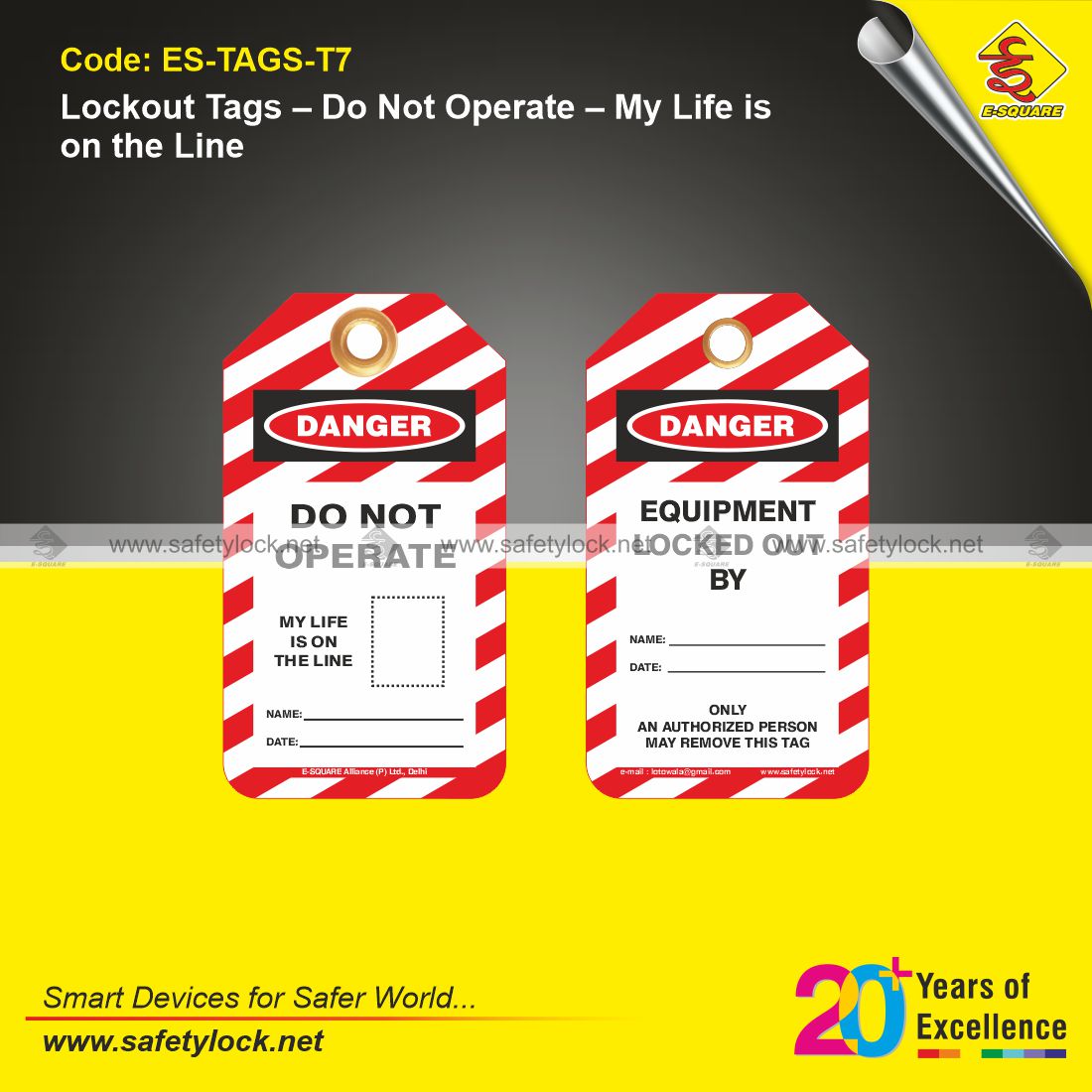 E-Square lockout tagout tags