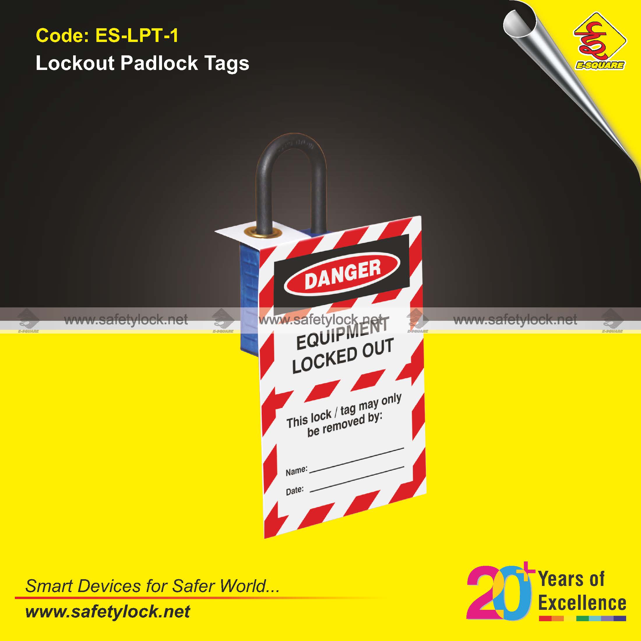 E-Square lockout tags for padlock