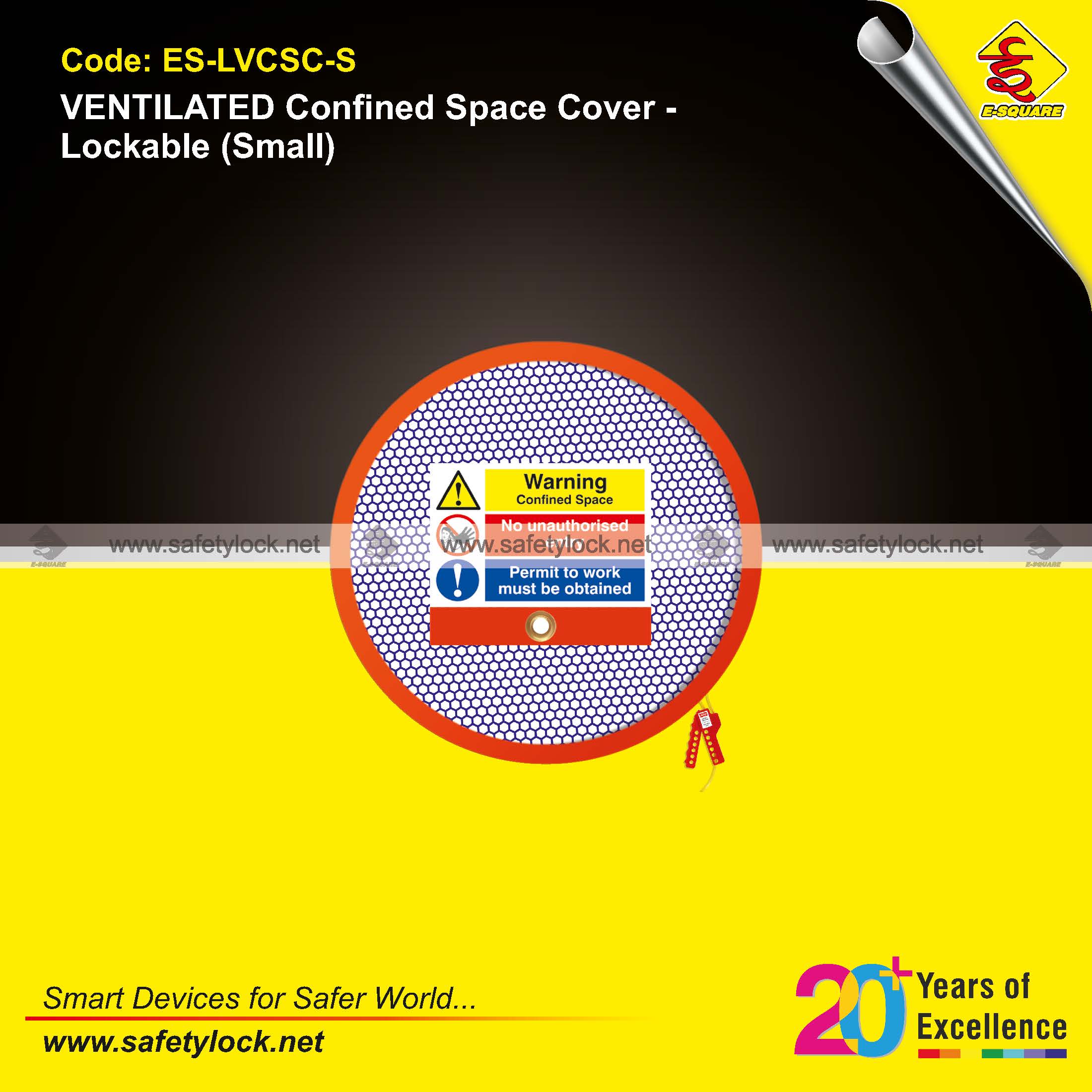 E-Square ventilated confined space lockout cover