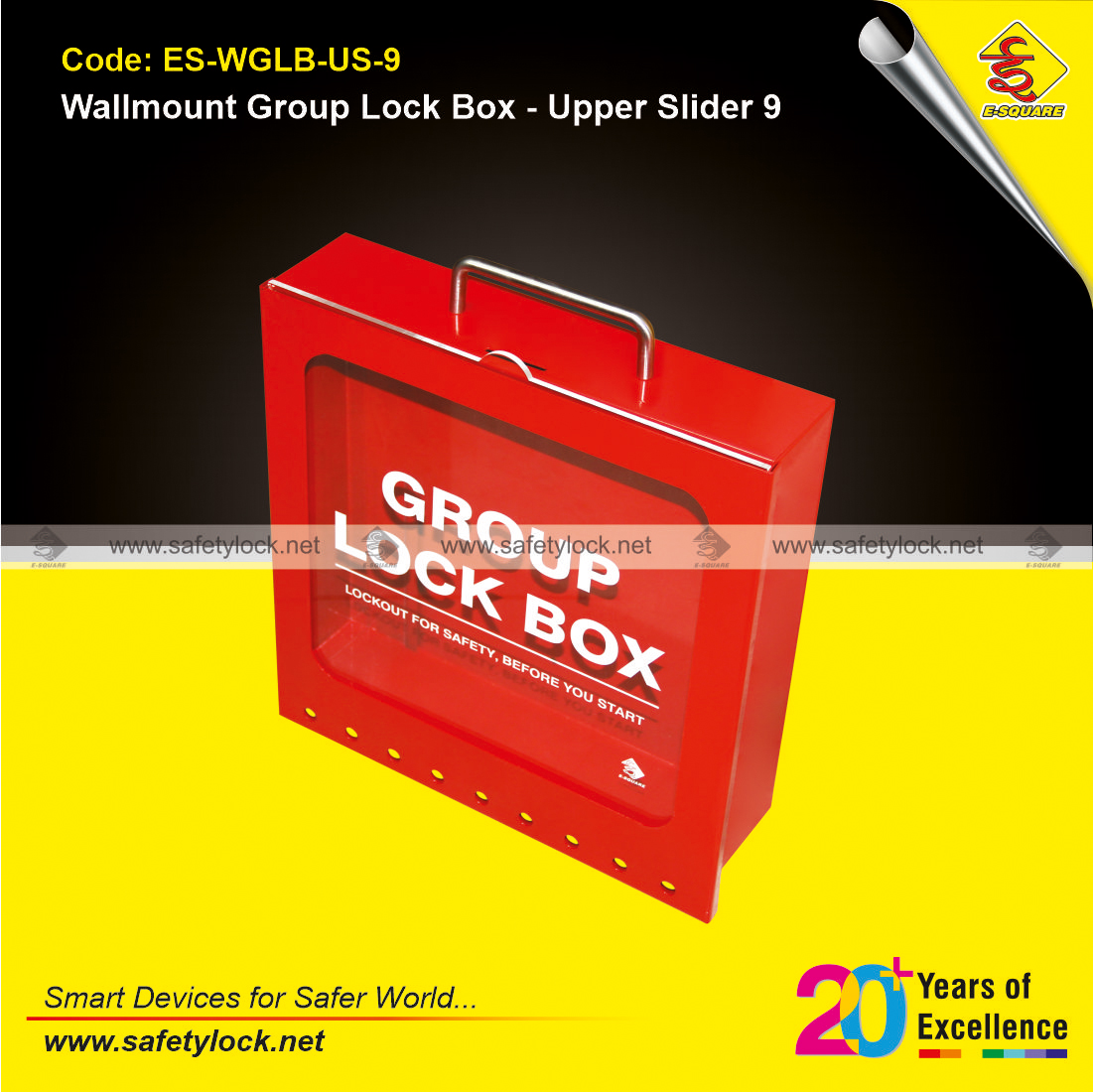 E-Square wall mounted group lock box red color