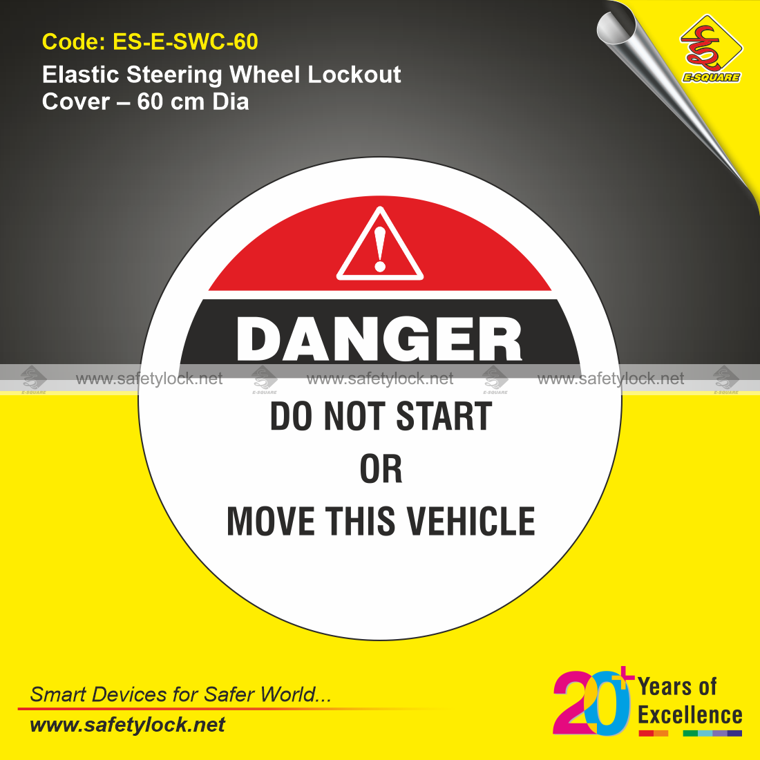 elastic steering wheel lockout cover for forklift