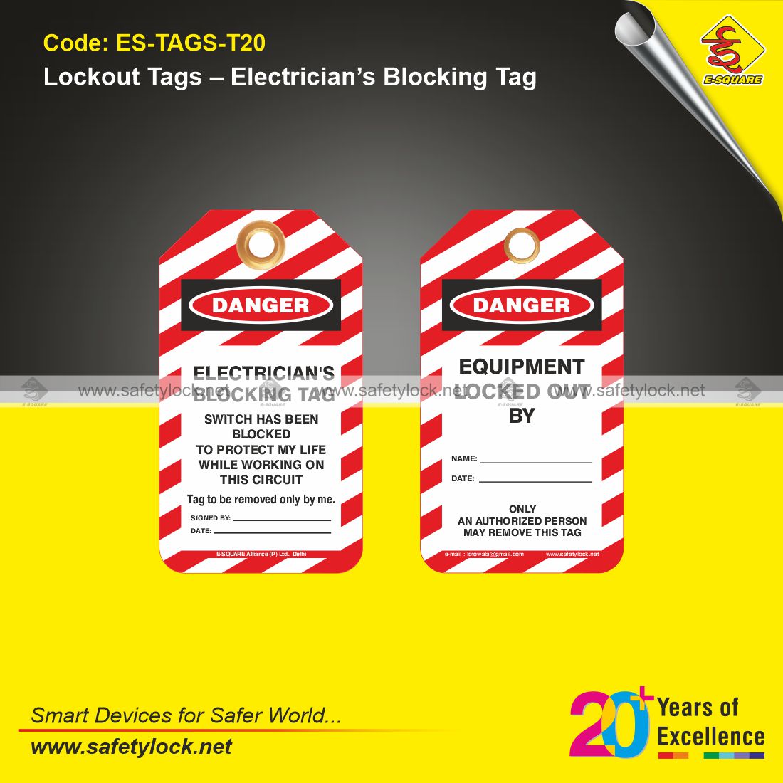 electrician blocking safety tags