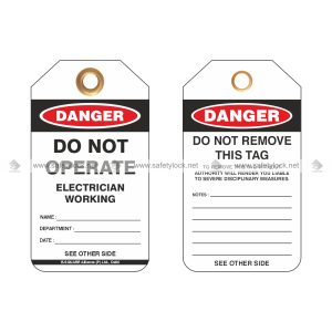 electrician working safety tags