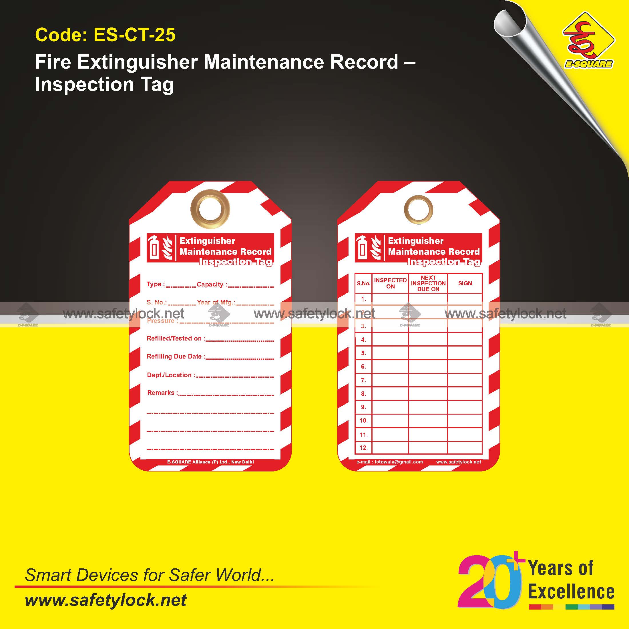 fire extinguisher maintenance record tags
