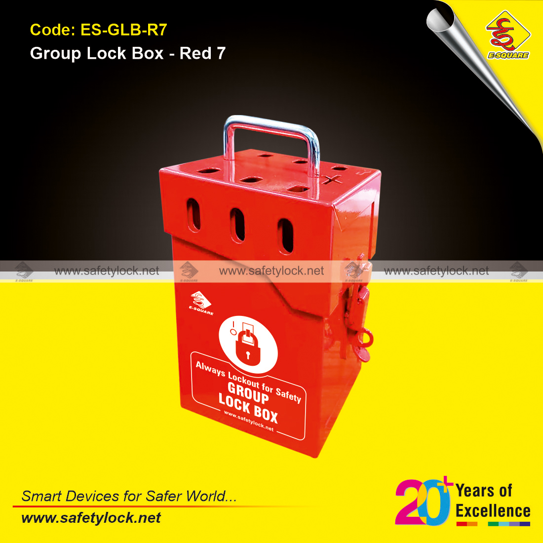 group lock box red for 7 padlocks