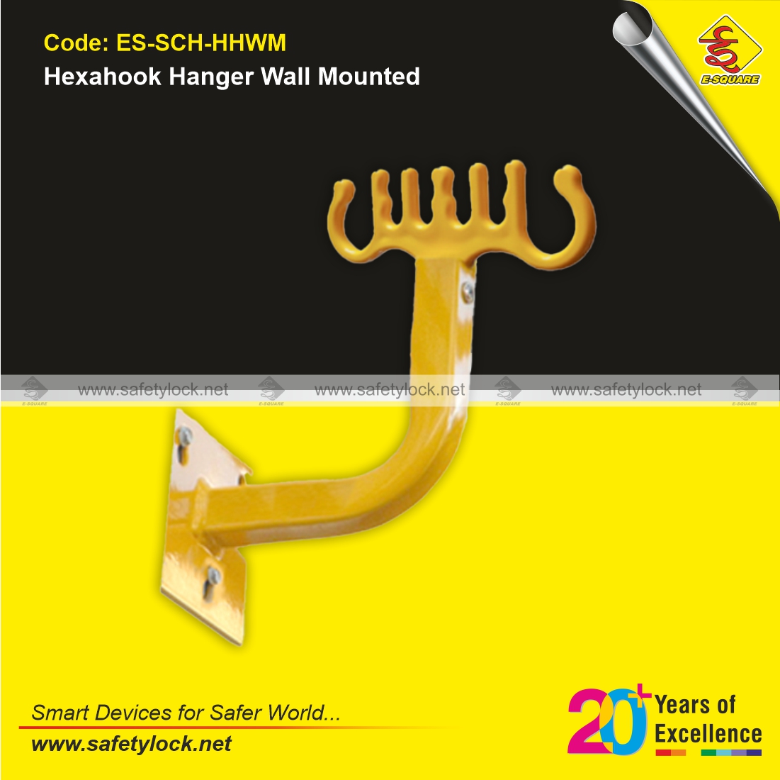 hexa hook hanger wall mounted for cables and power leads