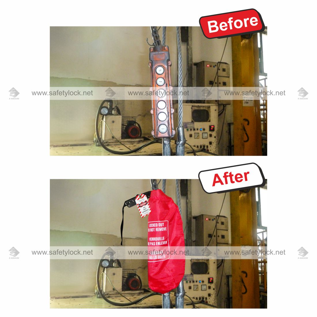 large plug cover lockout device installation