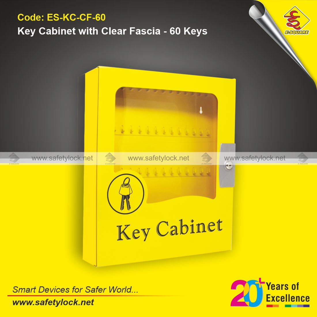 lockout key cabinet with clear fascia