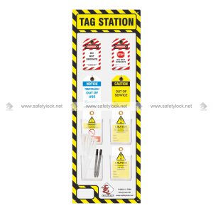 lockout tag station with holder for tags