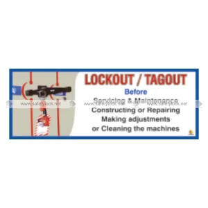 lockout tagout before servicing maintenance safety banner