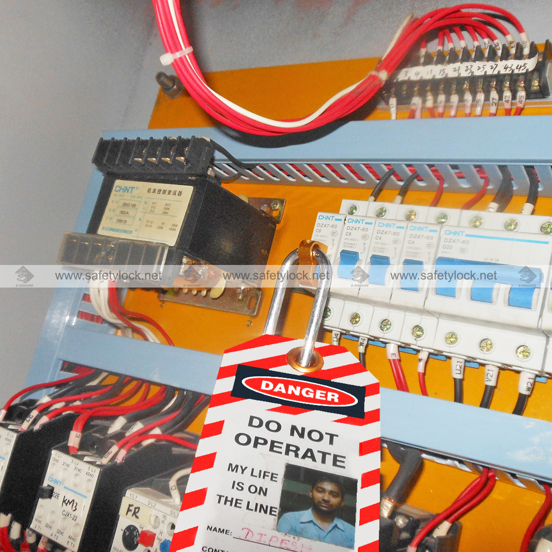 MCB lockout device golden color