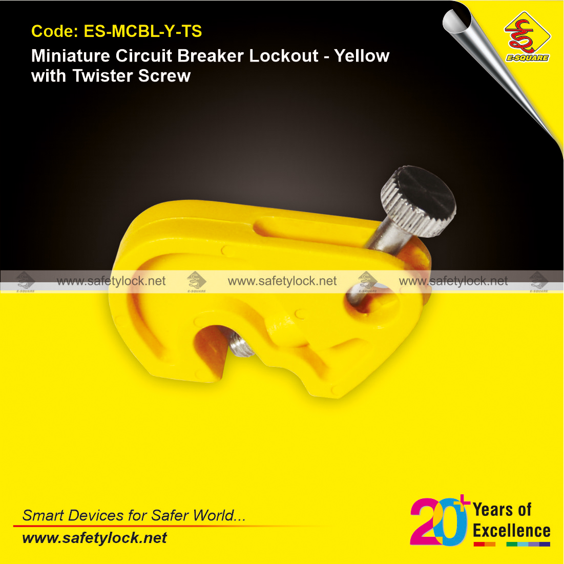 MCB lockout yellow with twister screw