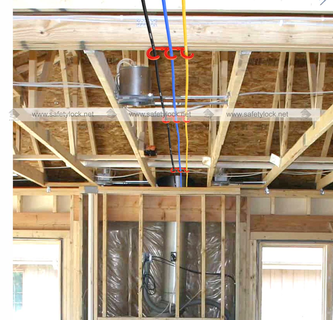 mounted tri hooks to manage cables