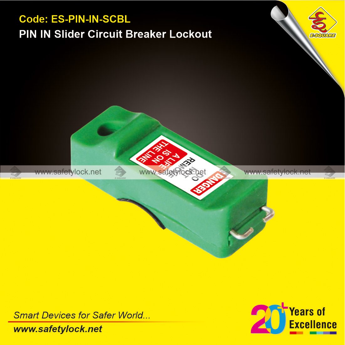 pin in slider circuit breaker lockout device